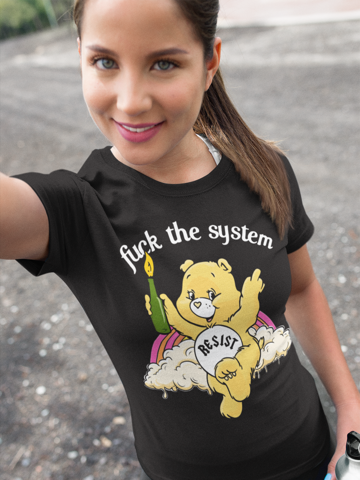 Fuck the System Bärchi Glücksbärchi - Damen Premium Bio T-Shirt