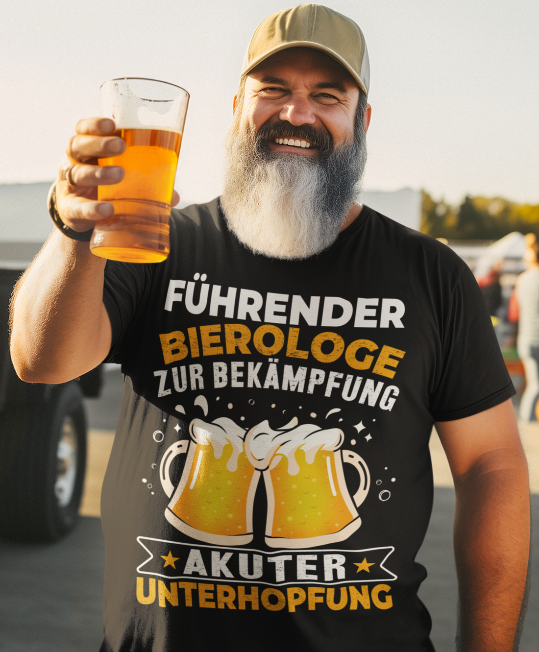 Führender Bierologe zur Bekämpfung akuter Unterhopfung - Herren Premium Bio T-Shirt