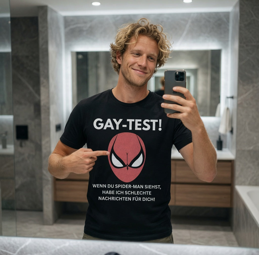 Gay Test wenn du Spider-Man siehst schlechte Nachrichten - Herren T-Shirt