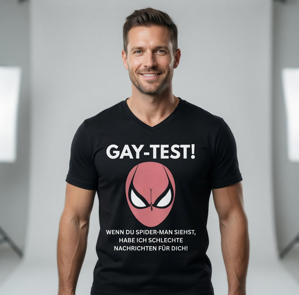 Gay Test wenn du Spider-Man siehst schlechte Nachrichten - Herren V-Neck T-Shirt