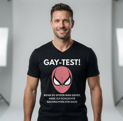 Gay Test wenn du Spider-Man siehst schlechte Nachrichten - Herren V-Neck T-Shirt