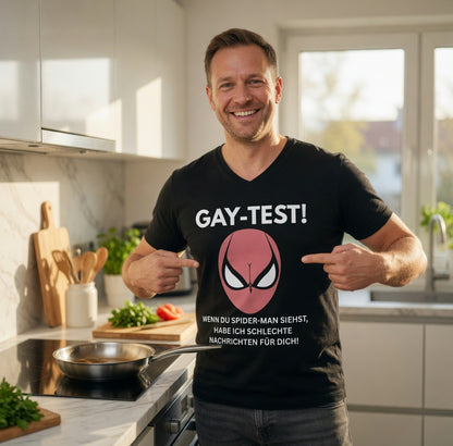 Gay Test wenn du Spider-Man siehst schlechte Nachrichten - Herren V-Neck T-Shirt