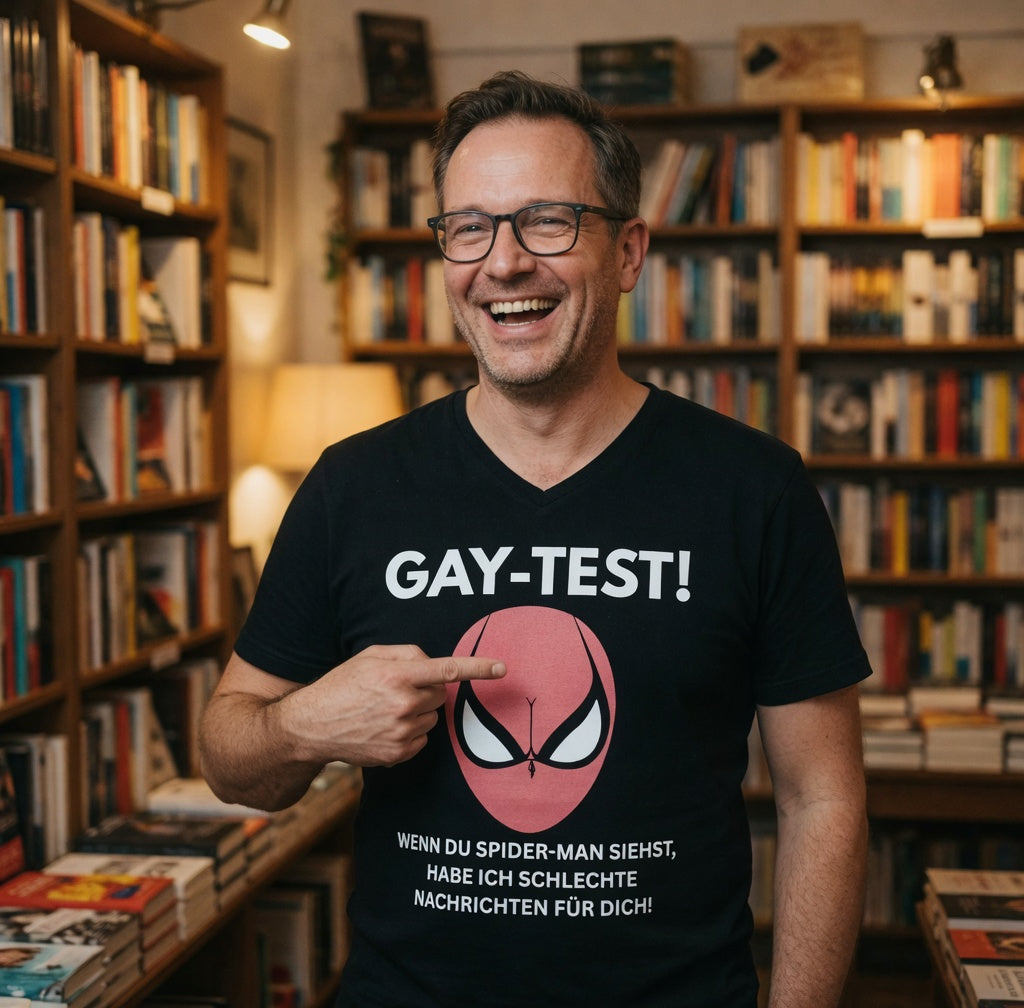 Gay Test wenn du Spider-Man siehst schlechte Nachrichten - Herren V-Neck T-Shirt