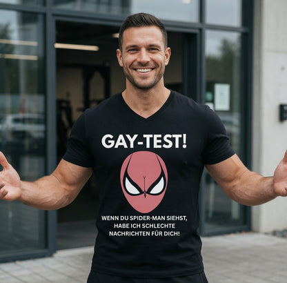 Gay Test wenn du Spider-Man siehst schlechte Nachrichten - Herren V-Neck T-Shirt