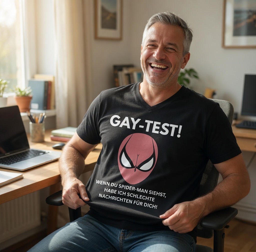 Gay Test wenn du Spider-Man siehst schlechte Nachrichten - Herren V-Neck T-Shirt