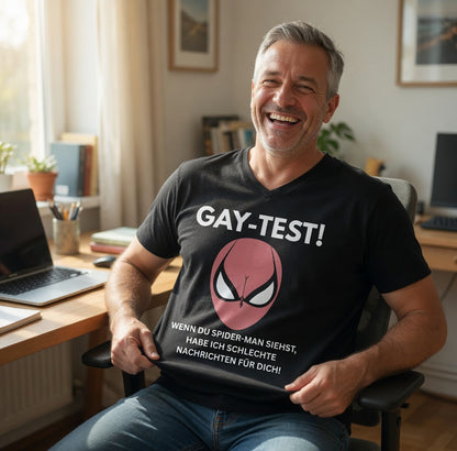 Gay Test wenn du Spider-Man siehst schlechte Nachrichten - Herren V-Neck T-Shirt