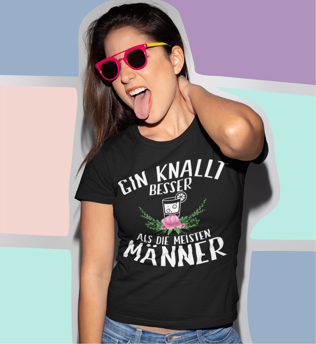 Gin knallt besser als die meisten Männer - Damenshirt