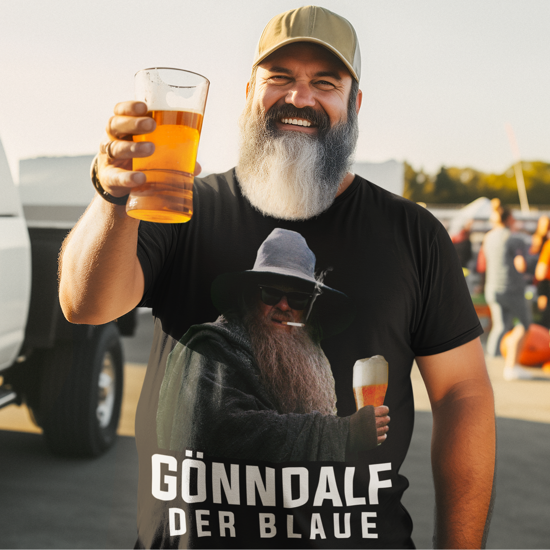 Gönndalf der Blaue Herren Shirt mit Model