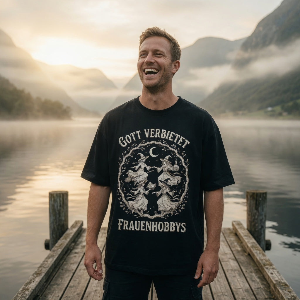 Gott verbietet Frauenhobbys Hexen - Jack and Jones Oversize T-Shirt