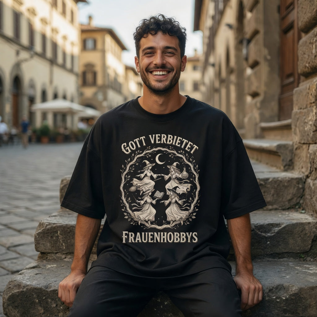 Gott verbietet Frauenhobbys Hexen - Jack and Jones Oversize T-Shirt