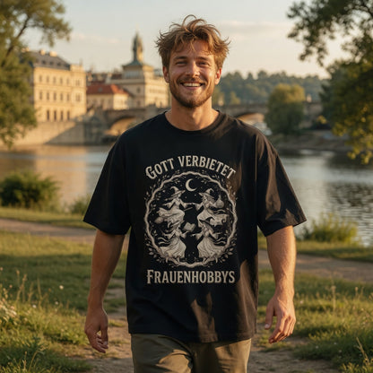 Gott verbietet Frauenhobbys Hexen - Jack and Jones Oversize T-Shirt