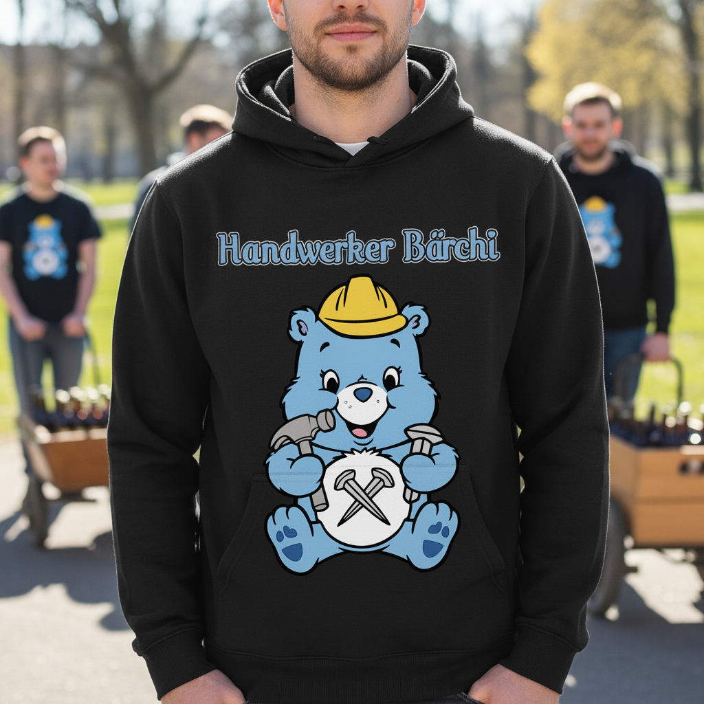 Handwerker Bärchi - Glücksbärchi - Herren Premium Bio Hoodie