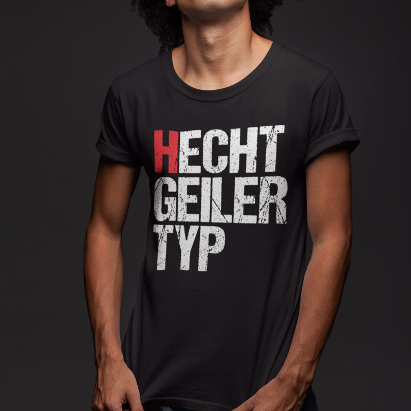 Herren T-Shirt echt geiler Typ Hecht Angler Shirt Bio Baumwolle