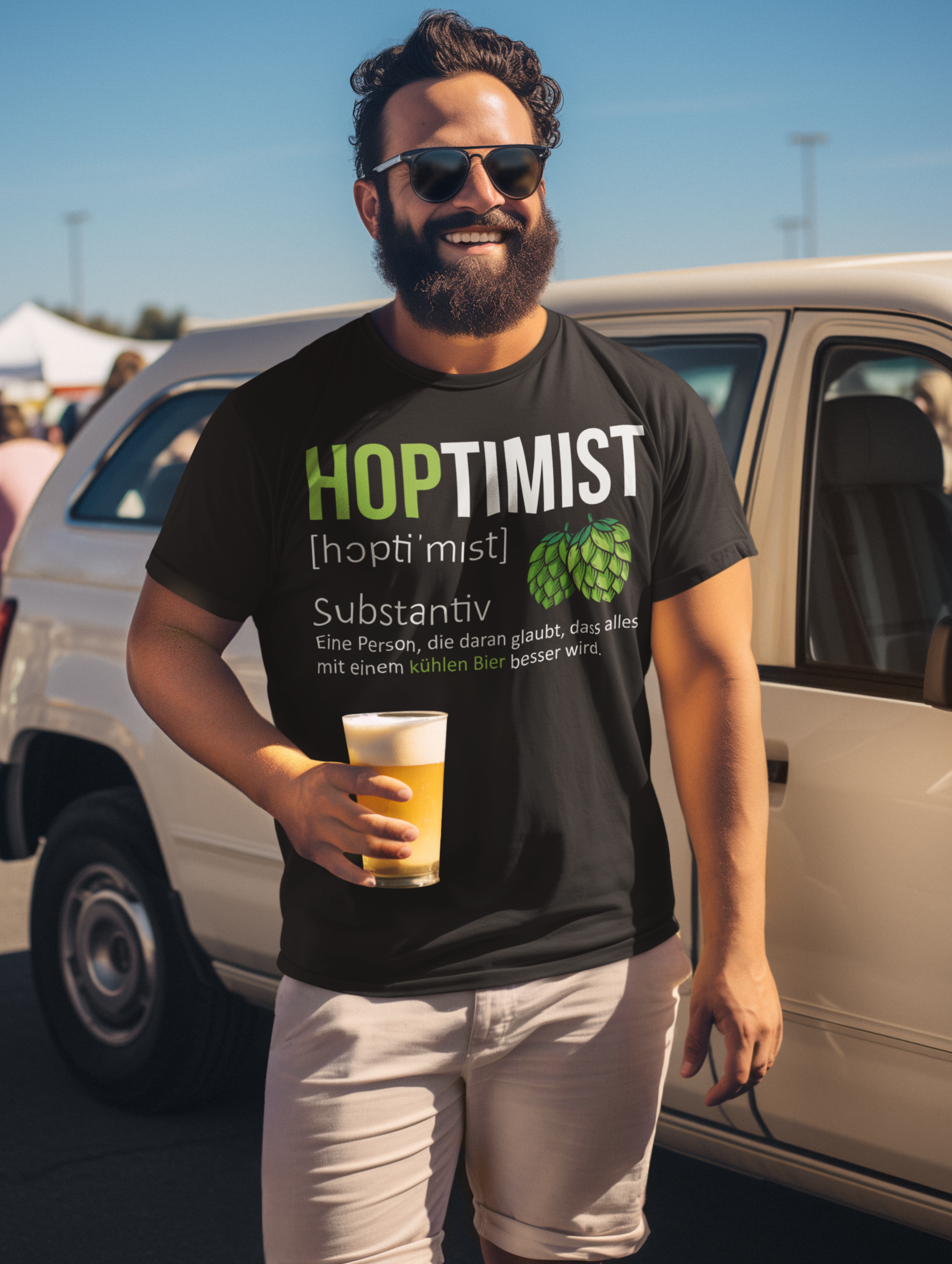 Hoptimist Bier - Herren Premium Bio T-Shirt