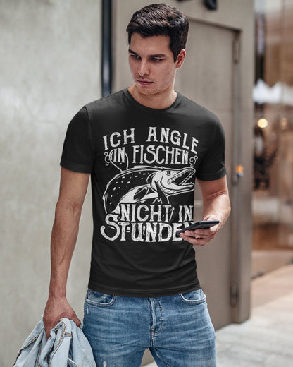 Ich angle in Fischen nicht in Stunden Shirt – Lustiges Angler T-Shirt Männer