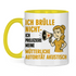 Ich brülle nicht zweifarbige Tasse in gelb