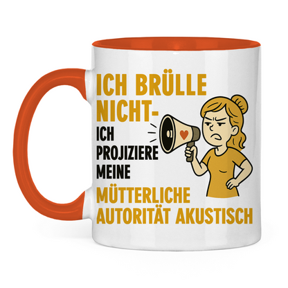 Ich brülle nicht zweifarbige Tasse in orange