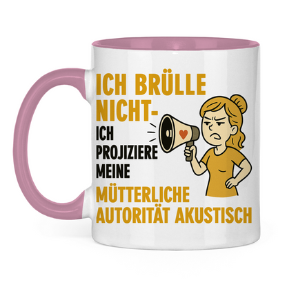 Ich brülle nicht zweifarbige Tasse in rosa