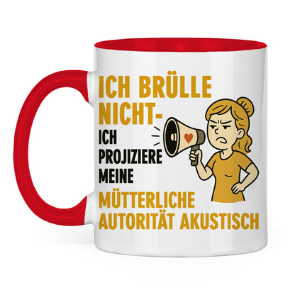 Ich brülle nicht zweifarbige Tasse in rot