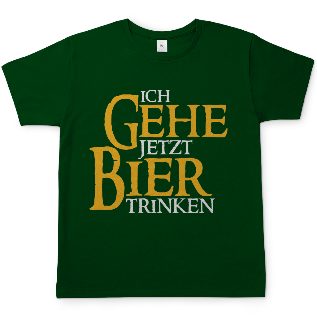 Ich gehe jetzt Bier trinken HDR - Beidseitiger Druck - Herren Shirt Bottle Green