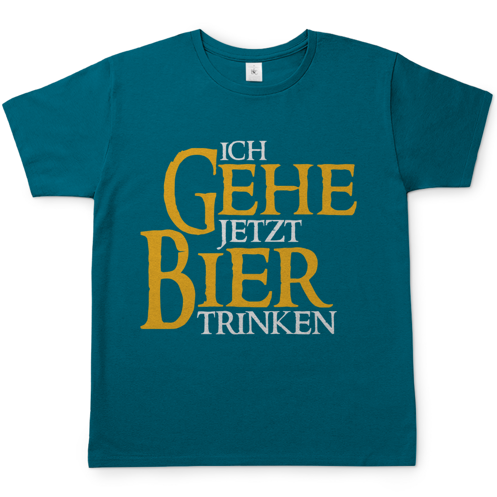 Ich gehe jetzt Bier trinken HDR - Beidseitiger Druck - Herren Shirt Diva Blue