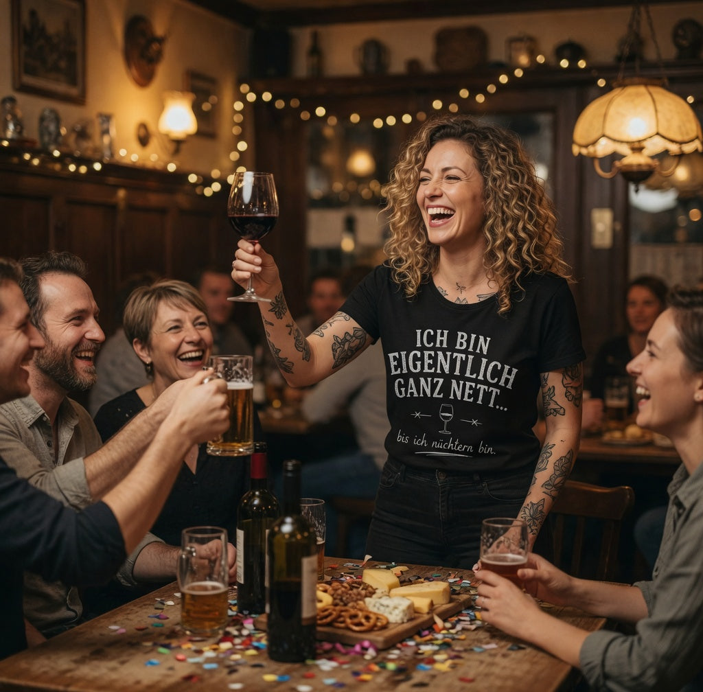 Ich bin eigentlich ganz nett bis ich nüchtern bin - Damen T-Shirt