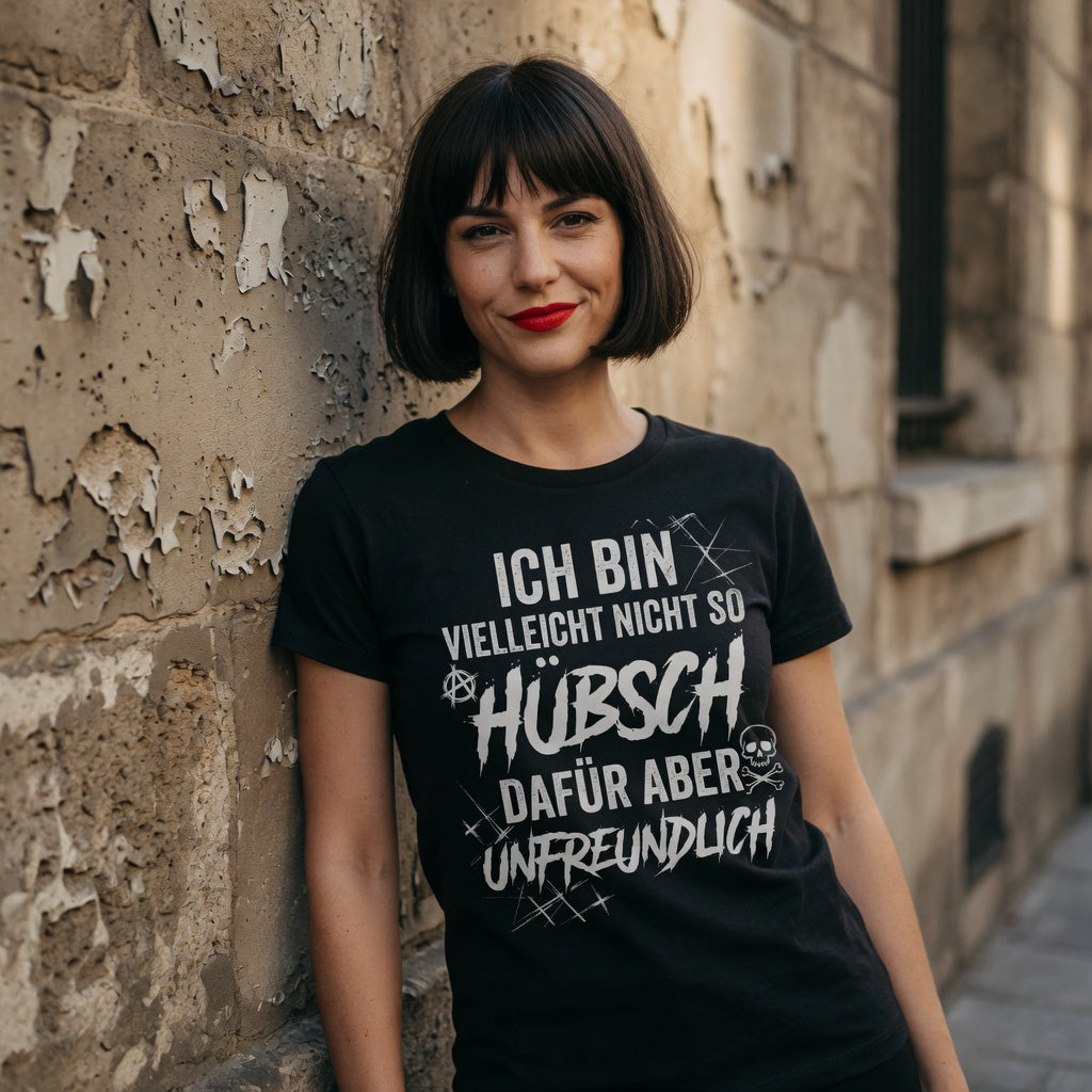 Ich bin vielleicht nicht so hübsch dafür aber unfreundlich - Damen Premium Bio T-Shirt
