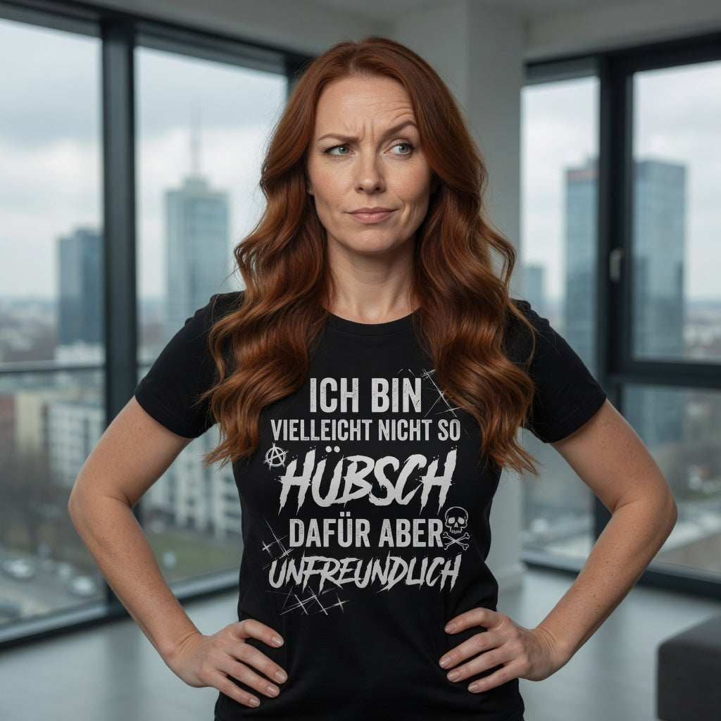 Ich bin vielleicht nicht so hübsch dafür aber unfreundlich - Damen Premium Bio T-Shirt