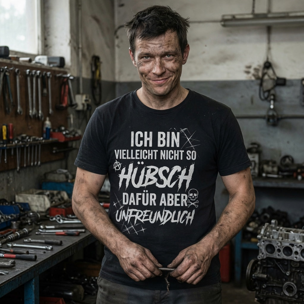 Ich bin vielleicht nicht so hübsch dafür aber unfreundlich - Herren T-Shirt
