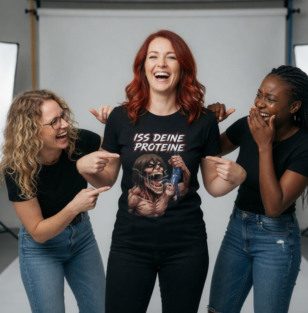 Iss deine Proteine Attack on Titan Merz - Damen T-Shirt