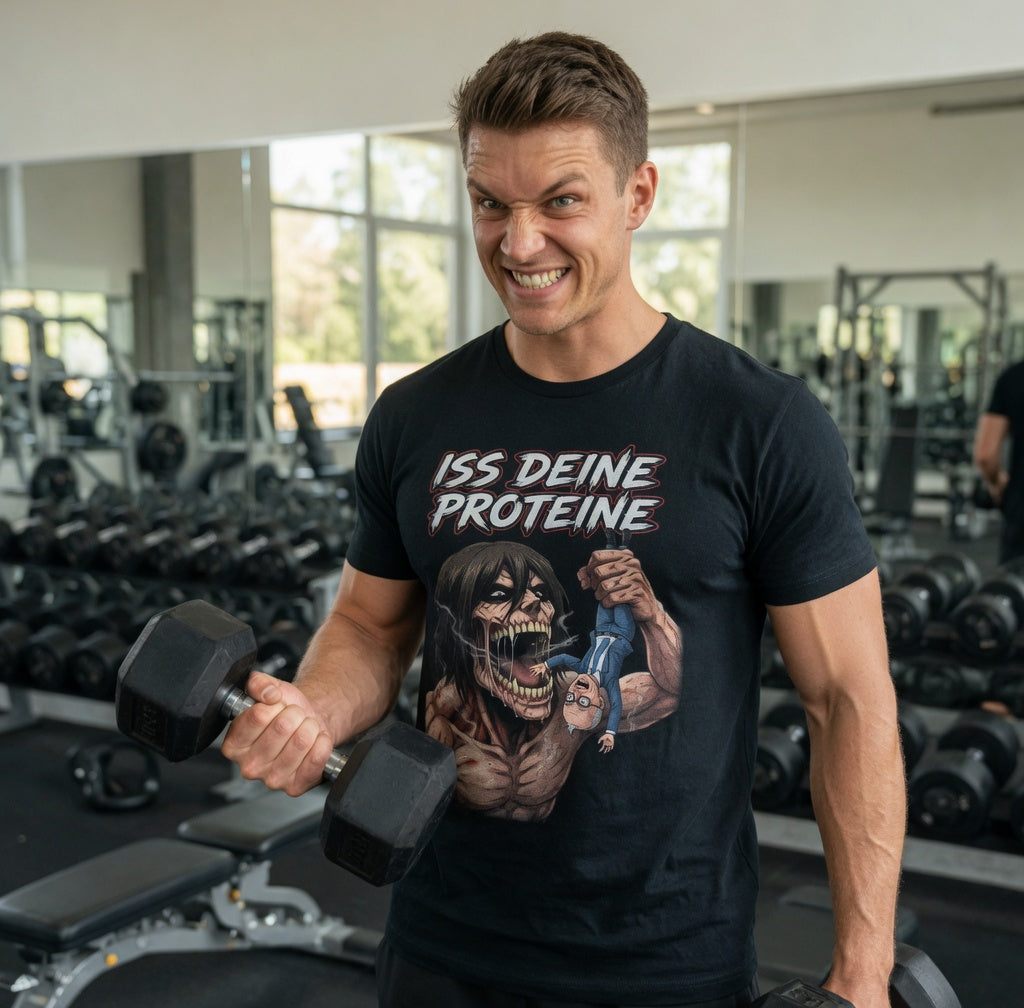 Iss deine Proteine Attack on Titan Merz - Herren T-Shirt