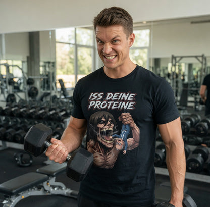 Iss deine Proteine Attack on Titan Merz - Herren T-Shirt