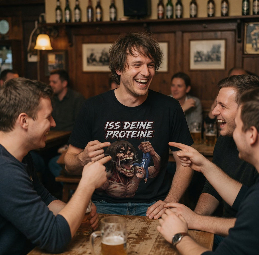 Iss deine Proteine Attack on Titan Merz - Herren T-Shirt
