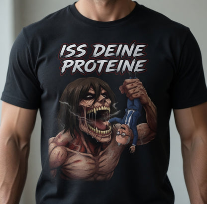 Iss deine Proteine Attack on Titan Merz - Herren T-Shirt