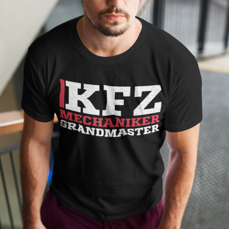 KFZ Mechaniker Grandmaster Shirt Männer – Werkstatt Spruch für Auto Schrauber