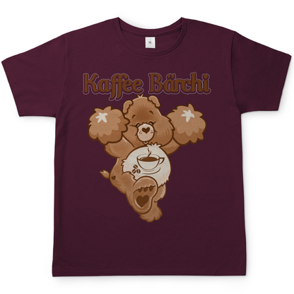Kaffee Glücksbärchi Herren Shirt in burgundy rot