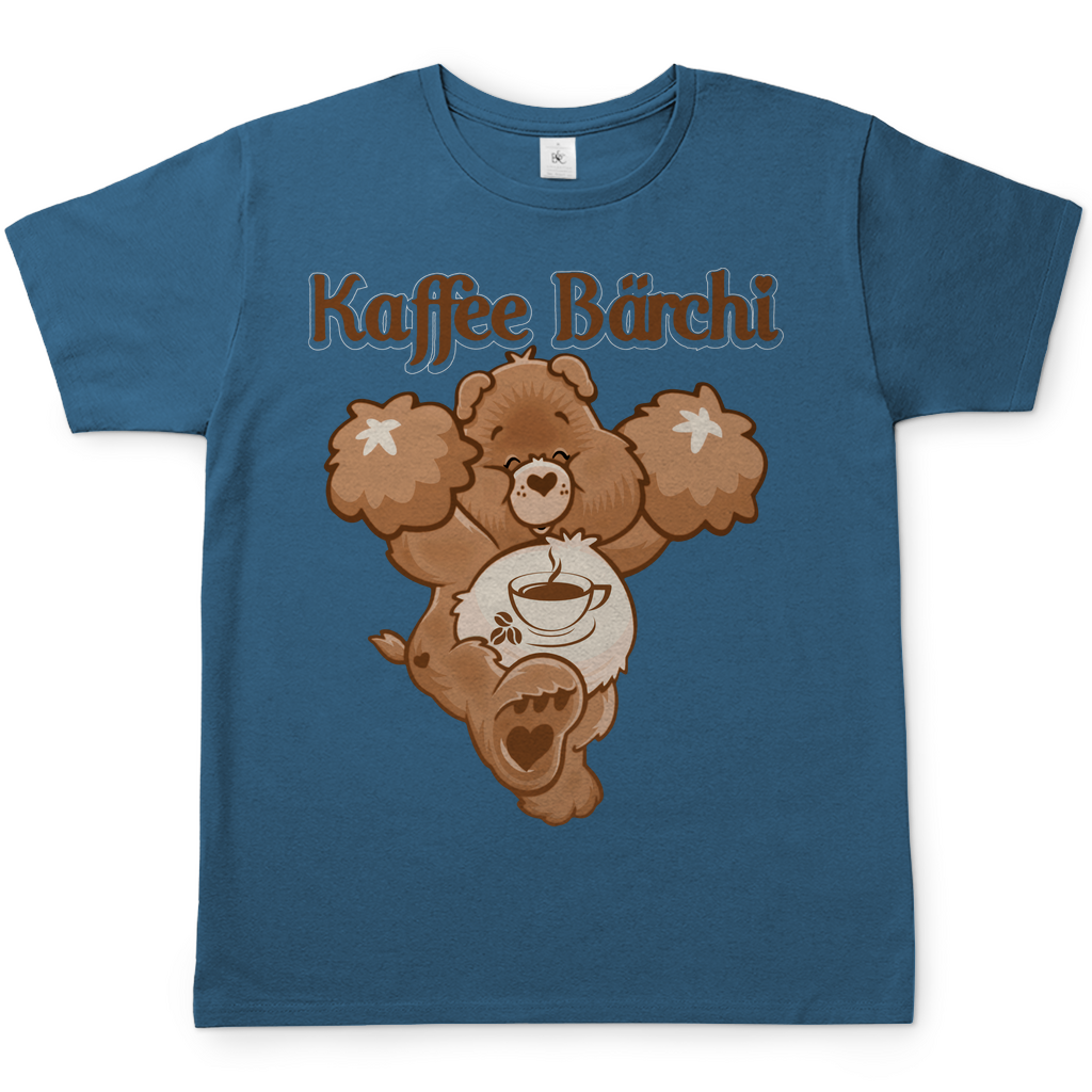 Kaffee Glücksbärchi Herren Shirt in diva blau