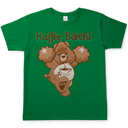 Kaffee Glücksbärchi Herren Shirt in kelly grün