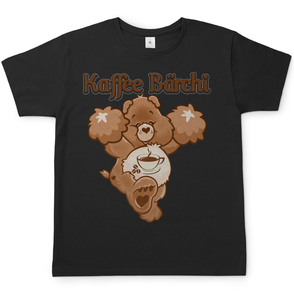 Kaffee Glücksbärchi Herren Shirt in schwarz