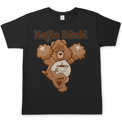 Kaffee Glücksbärchi Herren Shirt in schwarz