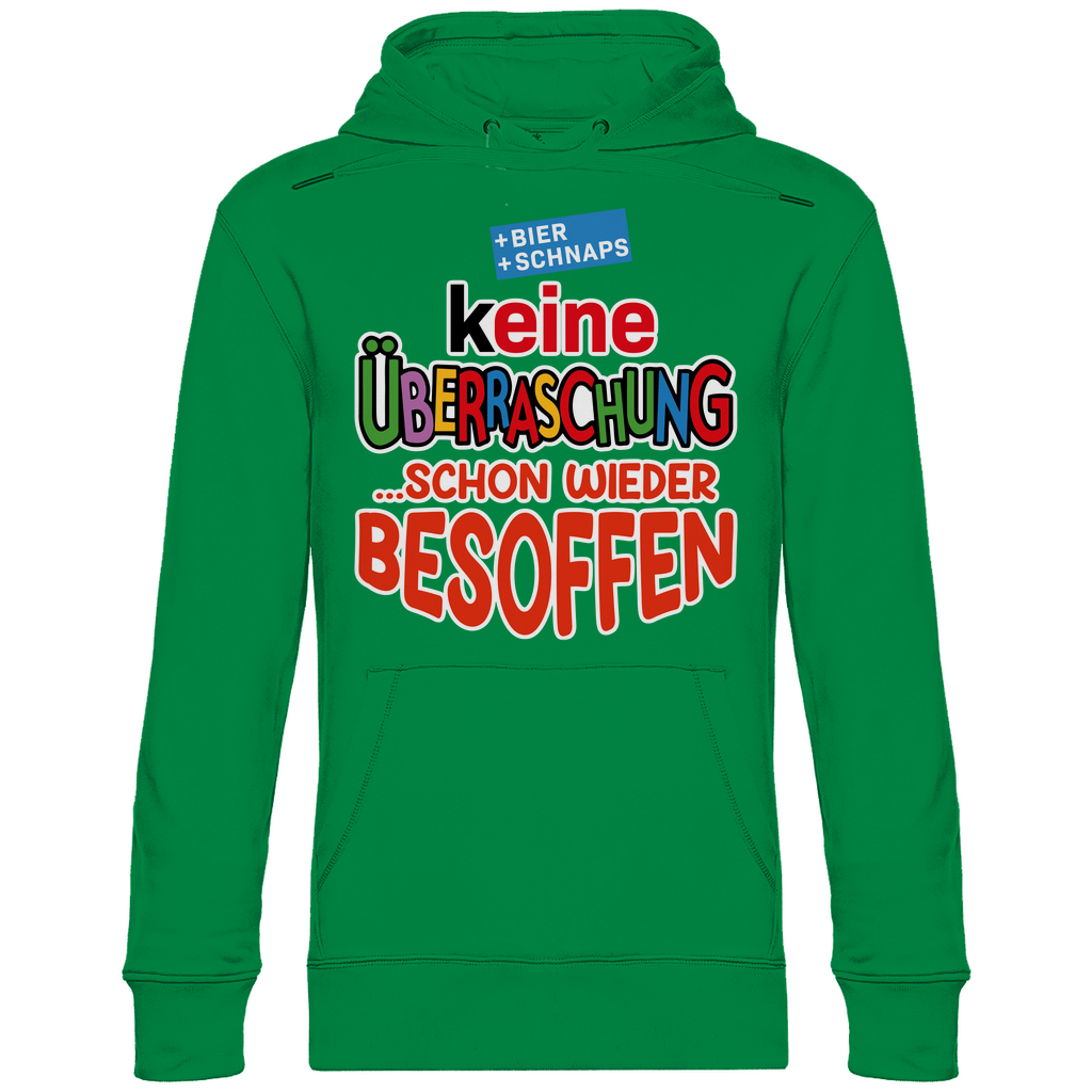 Keine Überraschung - schon wieder besoffen - Unisex Hoodie Kelly Green M