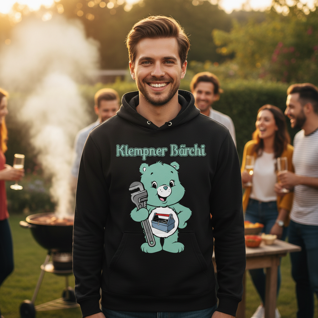 Klempner Bärchi - Glücksbärchi - Herren Premium Bio Hoodie
