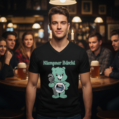 Klempner Bärchi - Glücksbärchi - Herren V-Neck T-Shirt