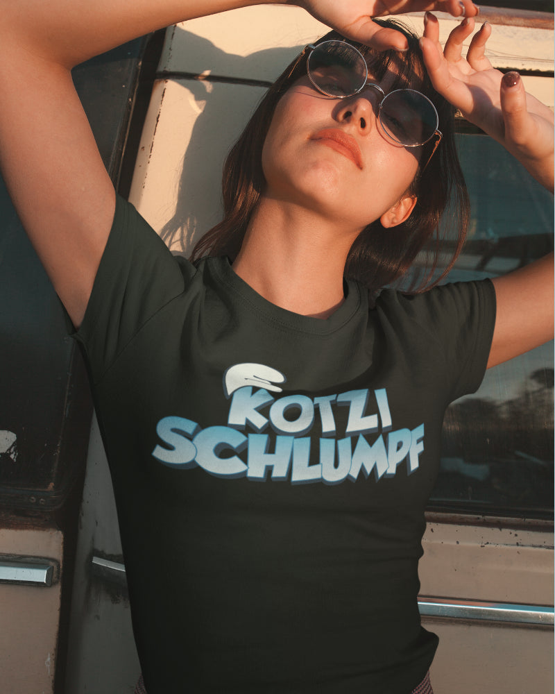 Kotzi Schlumpf Shirt Damen – Freches Partyshirt mit Humor für wilde Nächte