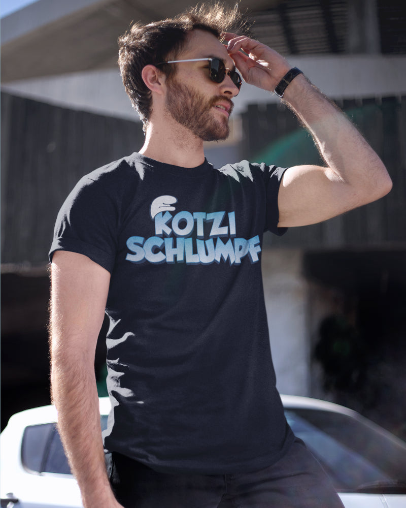 Kotzi Schlumpf Shirt Herren – Sauf Cartoon Motiv Alkohol Spaß T-Shirt
