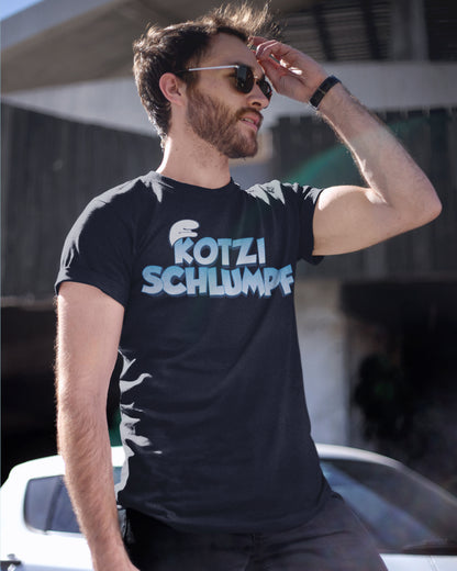 Kotzi Schlumpf Shirt Herren – Sauf Cartoon Motiv Alkohol Spaß T-Shirt