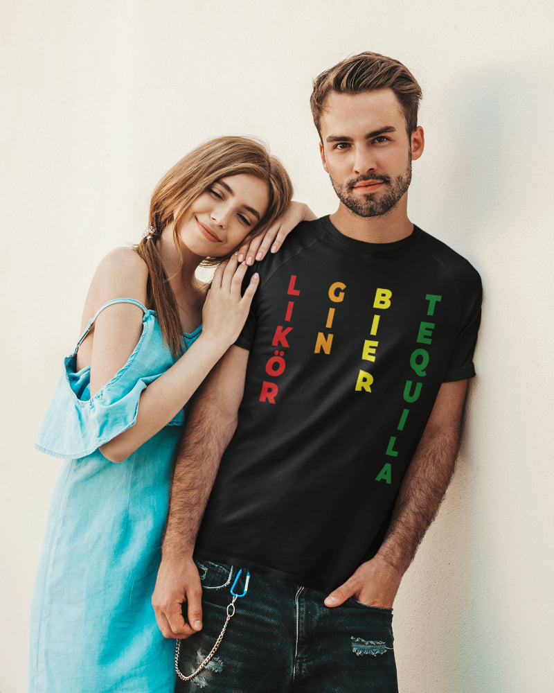 LGBT Likor Gin Bier Tequila Bio Baumwolle Shirt Maenner Party Fun Freunde