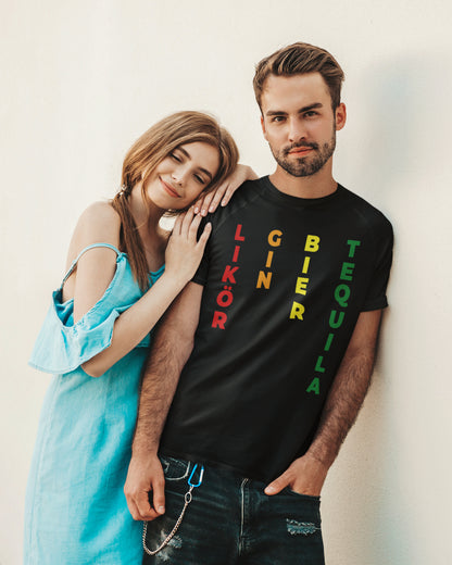 LGBT Likor Gin Bier Tequila Bio Baumwolle Shirt Maenner Party Fun Freunde