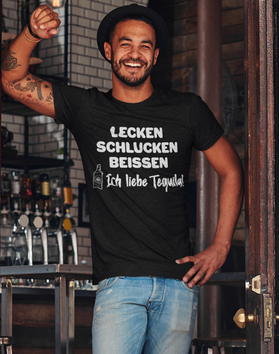 Lecken Schlucken Beissen Ich Liebe Tequila - Herren Premium Bio T-Shirt