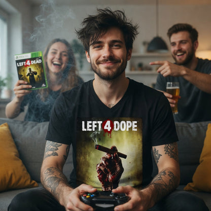 Left 4 Dope Left 4 Dead Zombie Joint Weed - Herren V-Neck T-Shirt